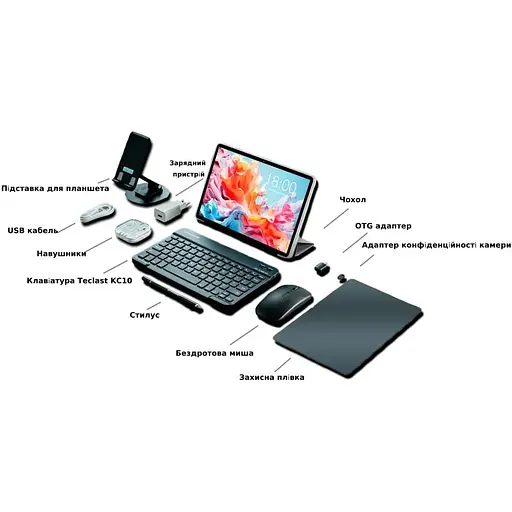 Планшет Teclast P30T KIT 10.1" 4ГБ, 128ГБ, 6000мАч, Android, серый - фото 2
