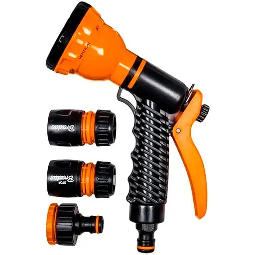 Пістолет Bradas для поливу 7 режимів з комплектом арматури BLACK LINE ECO-4440SET - фото 1