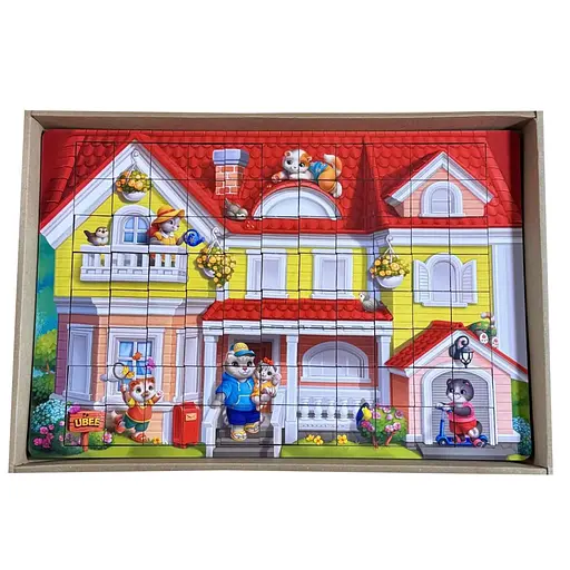 Дерев'яний пазл-вкладиш "Котячий будинок пазл літній" Ubumblebees (ПСД273) PSD273 - фото 7