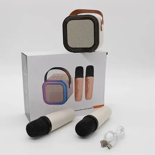 Детская портативная Bluetooth колонка с 2 микрофонами 10Вт с RGB подсветкой Мини караоке 2000mAh K12 - фото 7