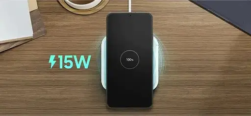Бездротове зарядне Samsung 15W Wireless Charger Pad w/o TA (EP-P2400BWEGEU) біле - фото 6