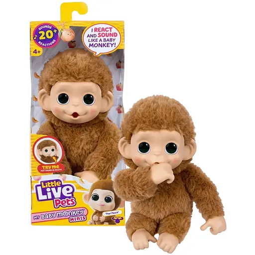 Інтерактивна іграшка Moose Little Live Pets Мавпеня Пепі Піч бежева (26766) - фото 1