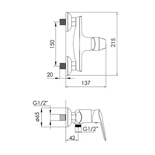 Смеситель для душа cromo Volle Dios 1536.100101 Хром - фото 2