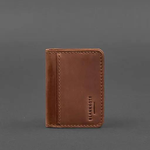 Кожаная обложка для ID-паспорта и водительского заседания 4.1 светло-коричневая Crazy Horse с гербом - фото 6