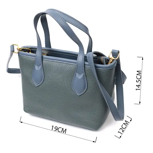 Сумка Vintage с двумя ручками из натуральной кожи 19х14.5х12 см sum0029029 - фото 3