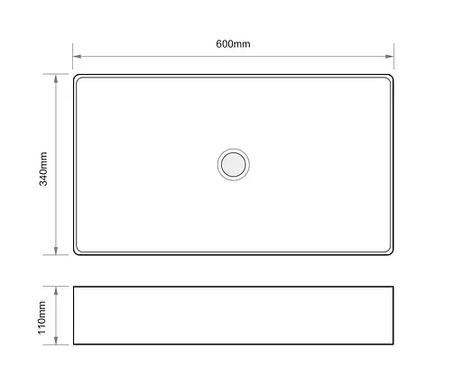 Умивальник накладний Mixxus Premium Quadro-0107 Edge Black 600x340x110 мм MP6521, Білий - фото 6