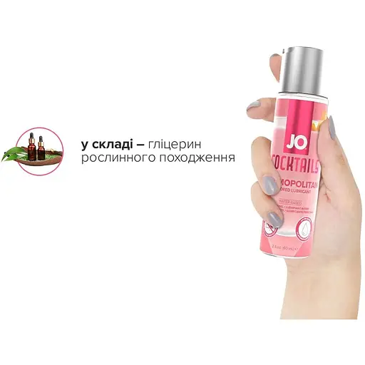 Лубрикант на водній основі System JO Cocktails - Cosmopolitan без цукру, рослинний гліцерин (60 мл) - фото 5
