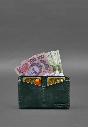 Кожаная обложка-органайзер для документов 6.2 зеленый краст - фото 3