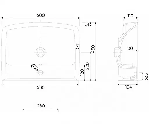 Раковина Kolo Rekord 60x45 K91962000 - фото 4