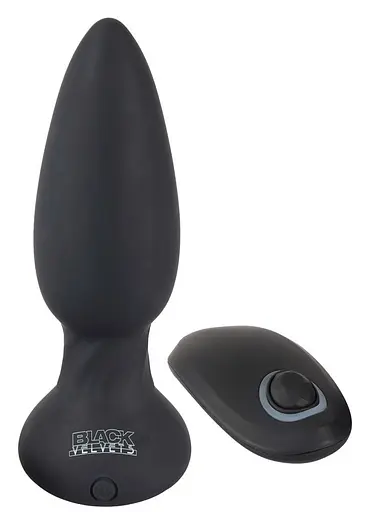 Анальна пробка Orion Black Velvets RC Shaking Plug 14.2 см (чорний) - фото 3