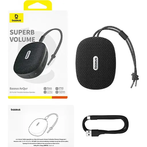Портативна акустика Baseus AeQur 35 Pro Air Black (A20077600127-00) [133744] - фото 6