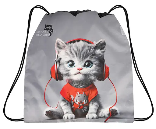 Мешок для сменной обуви для девочки c Котиком School Standard MSS-47