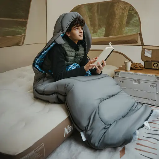 Спальний мішок з капюшоном Naturehike Clear Sky CNK2450WS042 (220 х 80см) Сірий - фото 7