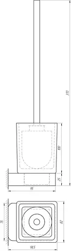 Ерш напольный Topaz TKB 8329-BL, Черный - фото 3