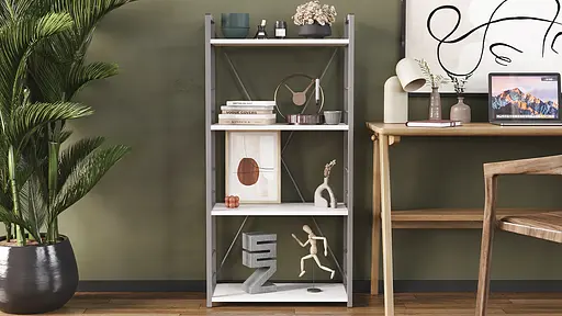 Этажерка 4/60 Ferrum-decor Серии Коннект 120x60x28 серый ДСП Белый 16мм (FRD-104248) - фото 7