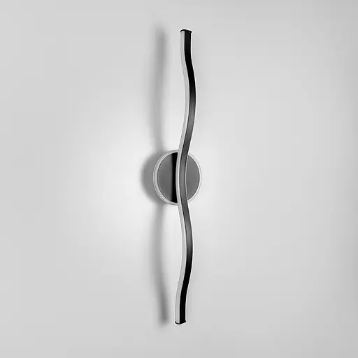 Чорне видовжене хвилеподібне бра 60 см 4000K Арт. WB 31/600 BK Line F - фото 4