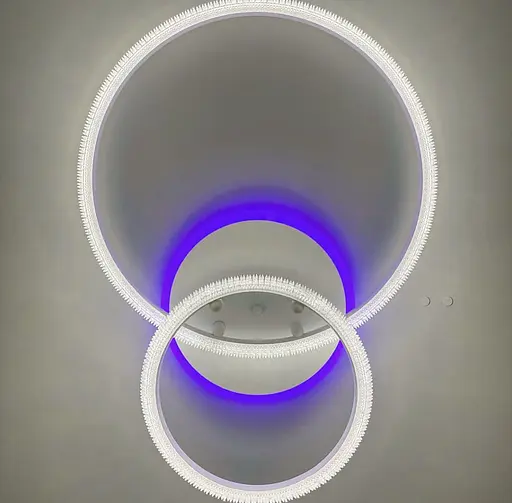 Світлодіодний світильник на 2 кільця в білому корпусі Line.F A 77012/2B+LED WH - фото 1