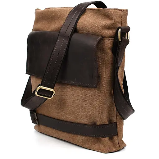 Чоловіча шкіряна сумка через плече TARWA 27х31х8 см sum0026667 - фото 5