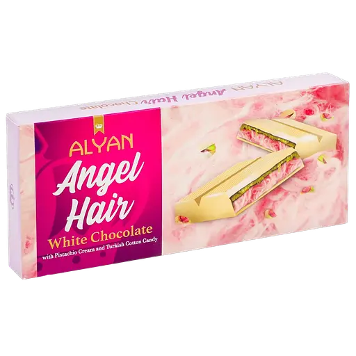 Шоколад белый Alyan Angel Hair со сладкой ватой и фисташковой пастой 160 г - фото 2