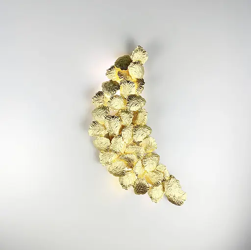 Настенный светильник во флористических мотивах из фактурных листьев Line F цвет корпуса золотой - фото 11