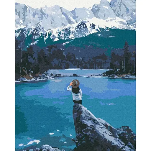 Картина по номерам на подрамнике Brushme Путешественница в Норвегии - фото 1