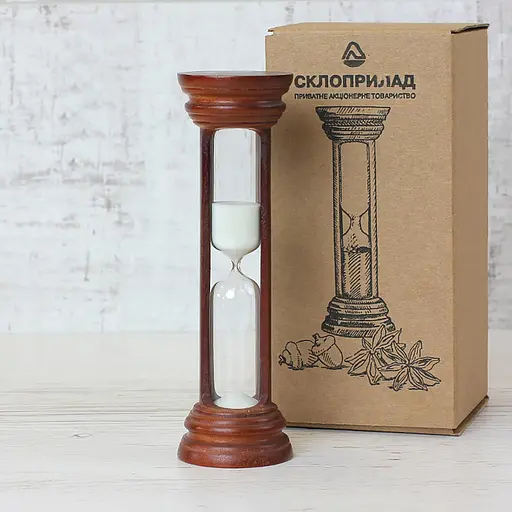 Часы песочные в деревянном корпусе на 10 минут (цвет вишня/песок белый), Склоприлад 86719 - фото 4