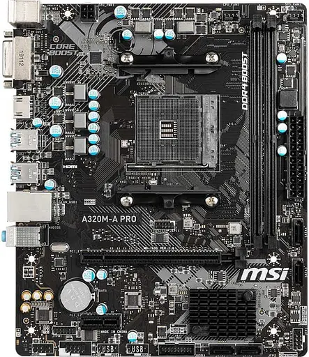 Материнская плата MSI A320M-A Pro (A320M-A Pro) (Socket AM4, AMD A320, Micro-ATX) Б/у - фото 1