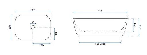 Умивальник Rea Belinda gold edge накладний білий/золотий REA-U8736, Білий - фото 6