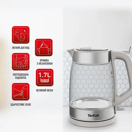 Электрочайник Tefal Glass Kettle KI605B30 [148613] - фото 10