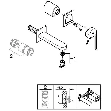 Змішувач для раковини Grohe Plus на 2 отвори, M-Size (29303003) - фото 6