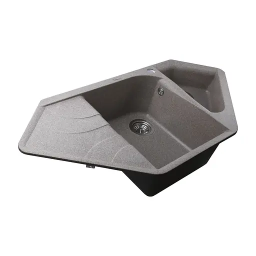 Гранітна мийка Globus Lux Garda мокко 1000x500 мм, Сірий - фото 3