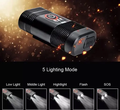 Велосипедный фонарь Y12Pro-2XPE + индикация заряда + microUSB + 5 режимов - фото 9