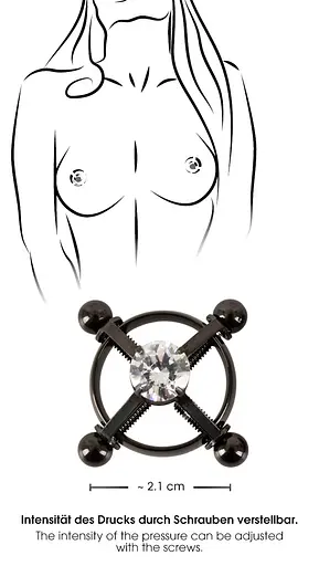 Затискачі на соски Bad Kitty Nipple Jewellery чорний - фото 6
