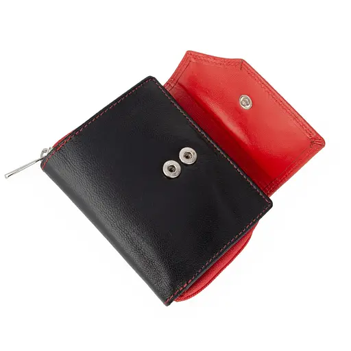 Гаманець жіночий шкіряний Rovicky 1509 GOAN маленький червоно-чорний - фото 7