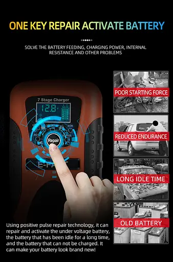 Автомобильное зарядное устройство E-FAST ZYX-J120 12V 7A (Красный) - фото 10