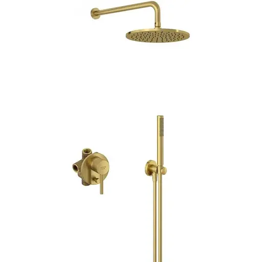 Душова система прихованого монтажу Kludi Bozz брашоване золото 38736N076 - фото 1
