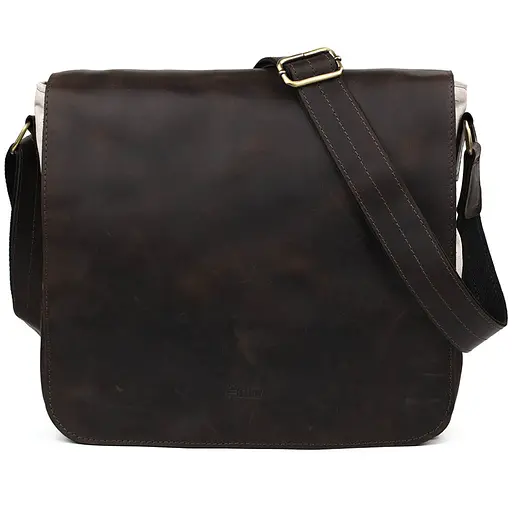 Кожаная мужская сумка через плечо TARWA 30х32х7,5 см nsa0001247 - фото 3