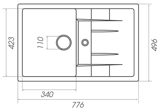 Кухонна мийка Platinum 7850 PRETSO сірий металік (SP000024981) - фото 3