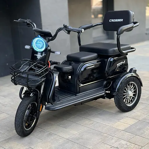 Електроскутер Триколісний Crosser TR1 Pro (1000W, 72V, 20Ah) Чорний - фото 9