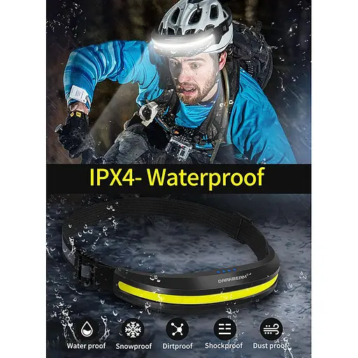 Налобний ліхтар DARKBEAM LED COB з червоним світлом, USB-акумулятор, надяскравий, для шолома, кемпінгу, риболовлі, ремонту - фото 5