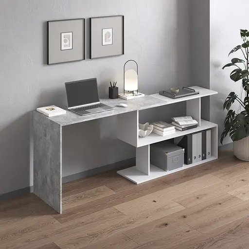 Cтол компьютерный Vays поворотный письменный cтол трансформер M-41 Бетон-Белый - фото 2