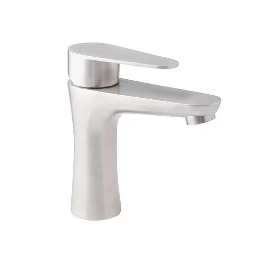 Змішувач для умивальника литий гусак Ø35 Wezer INX1B-04 1/10 Нержавіюча сталь - фото 1