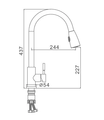 Смеситель для кухни U-гусак выдвижной 2 режима гайка Ø35 Frap 1/10 F60899-1 Нержавеющая сталь - фото 2
