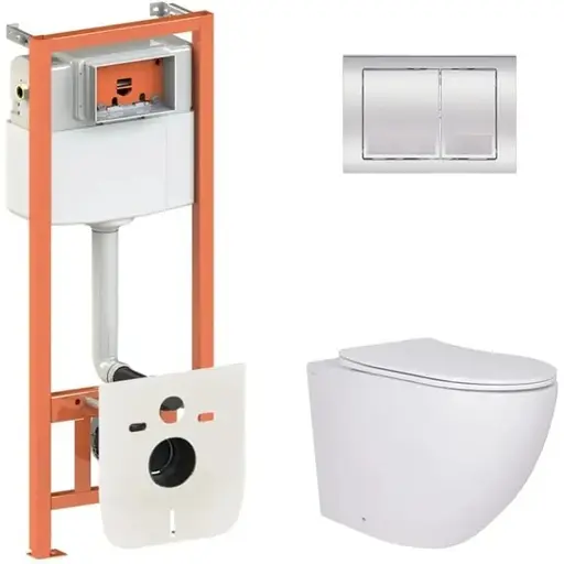 Набір Q-tap Nest 4 в 1 підвісний унітаз Robin 520x365x365 + комплект інсталяції QT13332381AW47498 - фото 1