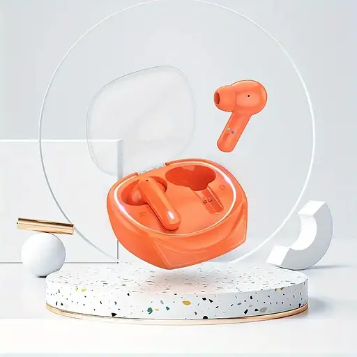 Наушники Borofone BW37 Amused true wireless ENC noise reduction BT headset Orange - фото 2