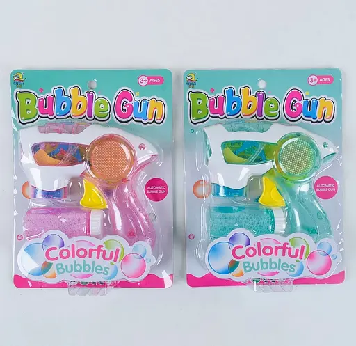 Пістолет з мильними бульбашками 501 А, підсвічування, 2 запаски, 1шт на блістері (6985569190055) МІКС - фото 1