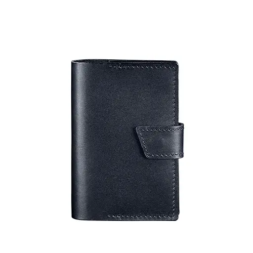 Кожаная обложка для паспорта 4.0 темно-синяя - фото 7