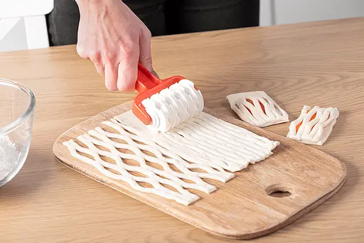 Валик ніж ролик різак кондитерський для нарізання тіста сіткою, Kitchette 83078 - фото 6