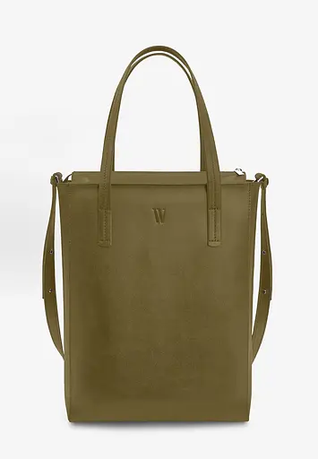 Шкіряний шоппер Nancy оливковий - фото 2