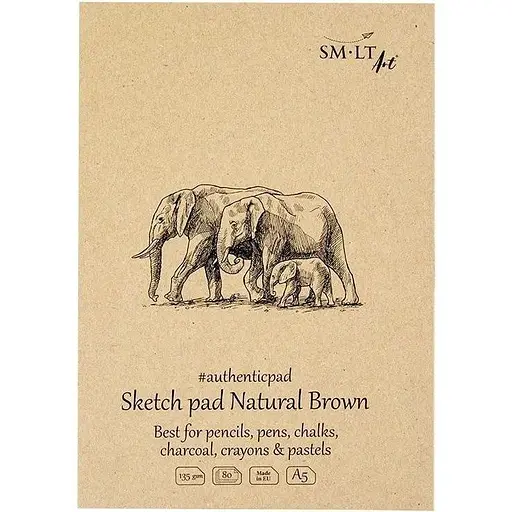 Блокнот-склейка для эскизов SM-LT Art Authentic А5 (14.8х21 см) 135г/м2 80л коричневый цвет - фото 1